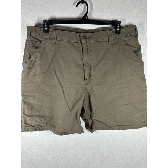 Carhartt Shorts Mens 40 Brown Canvas Original Fit Work Utility Pockets Casual - Picture 7 of 7